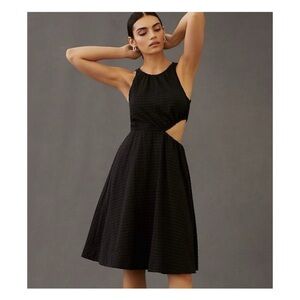 NWOT Anthropologie Maeve Cut Out Midi Dress in Black  Size Small